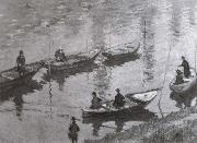 Anglers along the Seine near Poissy, Claude Monet